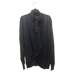 Tasso Elba Women’s Navy Blue Zip Up Long Sleeve Cardigan Size XXL